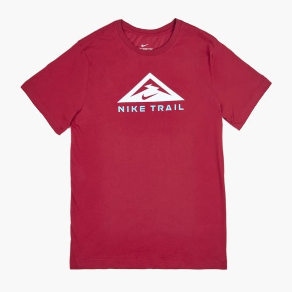 Nike Dri-FIT Cotton Men's Trail Running Gym Training Shirt Top Red L XL - Picture 5 of 7